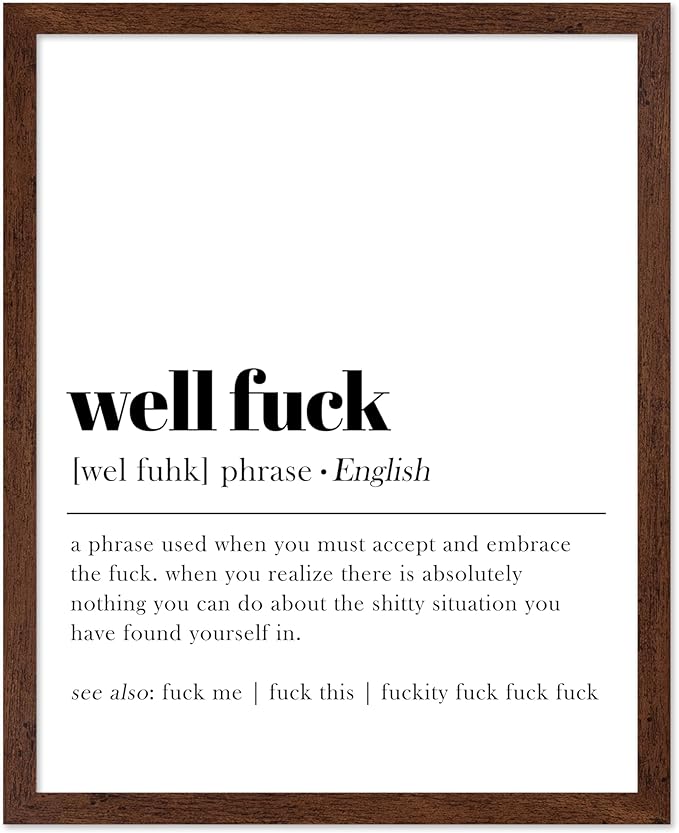 Poster Master Definition Print - Typography Poster - Dictionary Art - Minimal Gift for Men & Women - Funny Wall Decor for Dorm, Bedroom or Living Room - 8x10 Brown Framed