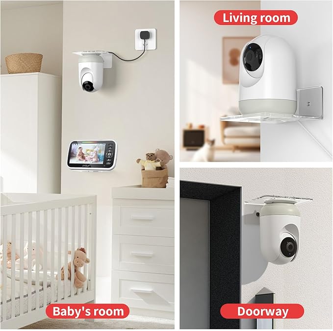 Baby Monitor Shelf - 2PCS Camera Wall Mount Shelf for Echo Spot & Other Small Items in Bedroom, Bathroom, Kitchen, Living Room