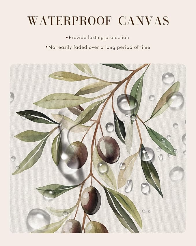 Bzstyleart Vintage Wall Art Decor for Bedroom, Watercolor Olive Branch Botanical Wall Art, Gold Framed Artwork, Vintage Botanical Prints, Room Decor Aesthetic for Kitchen, 12 x 16 Inch