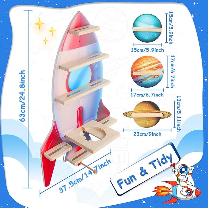 Taladad for Toniebox 2/1 Tonie Shelf Wall Mounted Set of 4,Tonies Figures Tonies Storage,Magnetic Wooden Floating Shelves Compatible with Tonie Box Player Character for Children Room