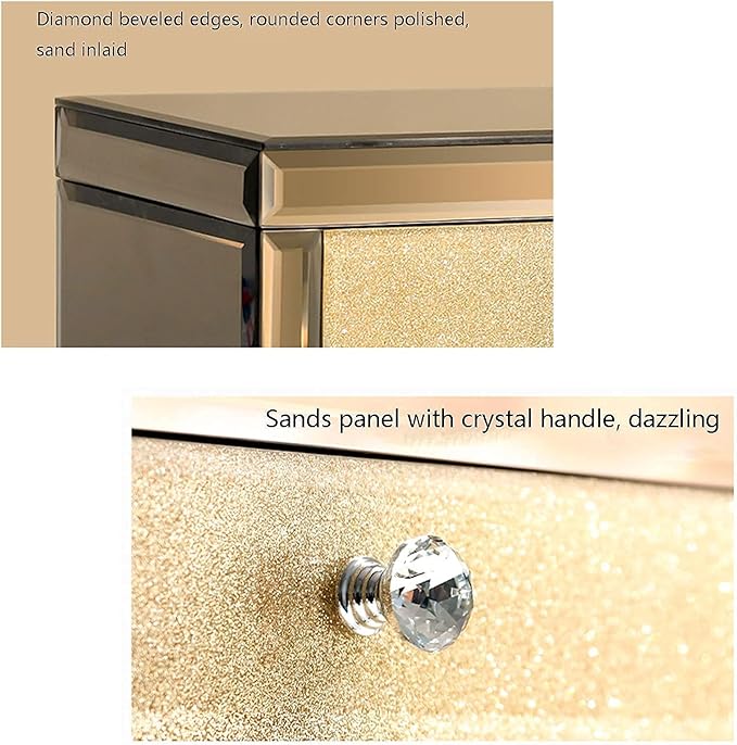 Storage Box Jewelry Box,Luxury Glass Jewelry Box with Makeup Mirror Jewelry Storage Organizer Trinket Jewelry Box Organizer