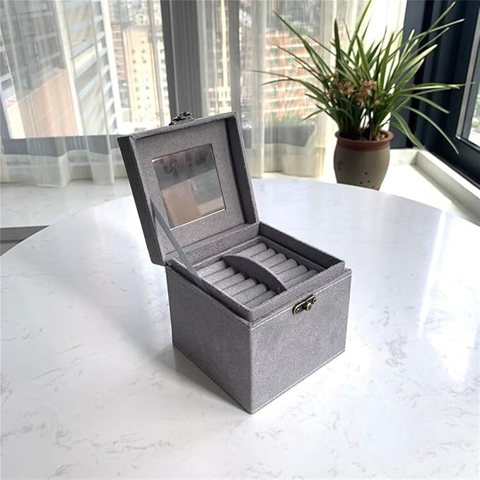 Makeup Organizer Jewelry Storage Box Jewelry Box Simple Storage Box Multi Functional Jewelry Box Three Layer Jewelry Box Storage Box (Color : A, Size : 4.7 * 4.7 * 4.7in)