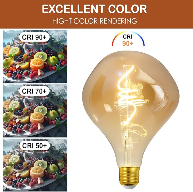40 Watt Decorative Vintage LED Light Bulbs, Special Alien 4W LED Filament Edison Bulb,2700K Oversized Golden Warm Lights,Dimmable E26 Lamp Base,1-Pack
