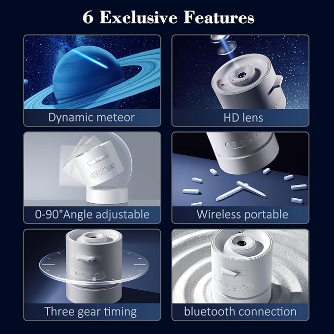 Star Projector Galaxy Night Light ¨C Planetarium Projector with Rotating Starry Sky, Constellations, Realistic Earth & Saturn | Bedroom Decor for Kids & Adults | Sleep Aid & Relaxation Gift