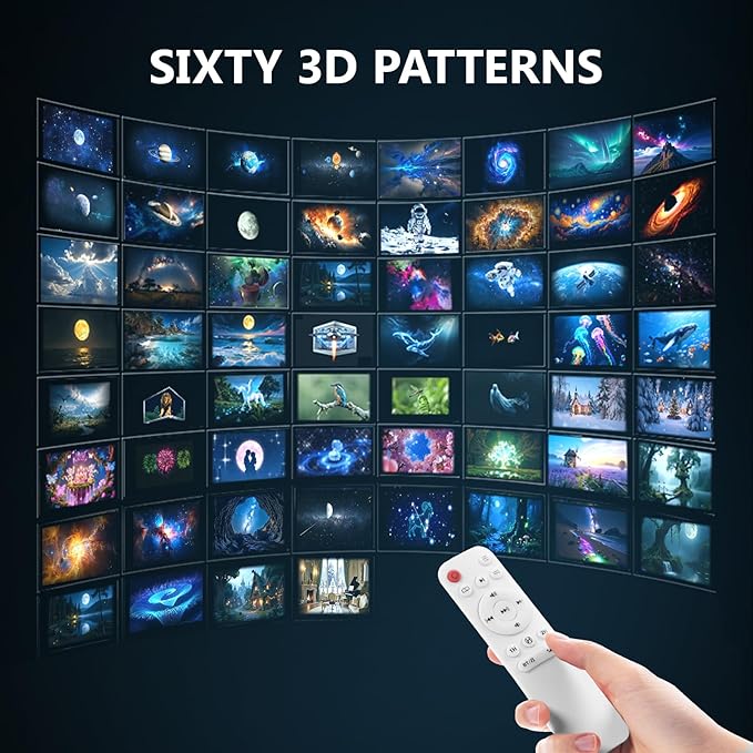 Planetarium 3D Galaxy Projector, Built-in 60 Scene Modes, with Bluetooth Speaker & Remote Control, Star Projector Light for Living Room Bedroom, forr Gifts for Kids, Adult（Telescope White）