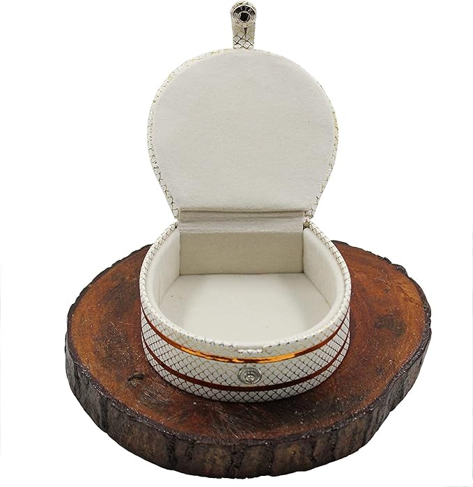 atorakushon PU Leather Combo Makeup Jewellery accessories Vanity box to nicely organize the Jhumka Ring Earrings Necklace Bangle for Female Set of 3 Cream
