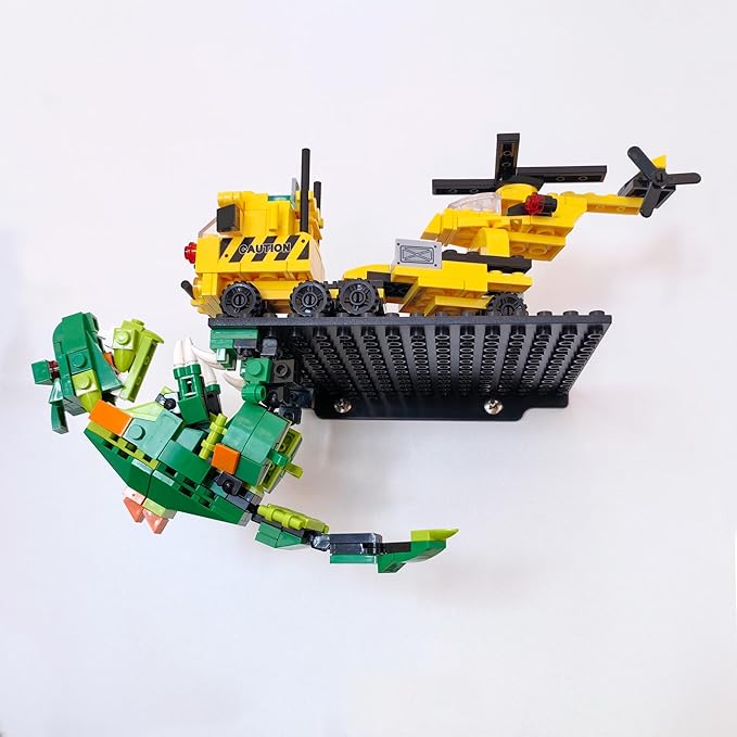 12 Pack Wall Display Shelf for Lego Standard Bricks – 4x5 inch Dual-Sided Floating Shelves, 16x13 Studs 4.8-4.9mm, Supports Up to 2 lbs with Screw, Baseplate Wall Mount for Builders Room Decor