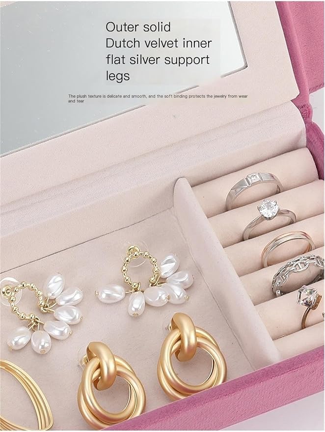 Makeup Organizer Miniature Furniture Shaped Gray Jewelry Organizer Earrings Necklace Ring Organizer Jewelry Makeup Mirror Ring Organizer Storage Box (Color : Pink, Size : I)