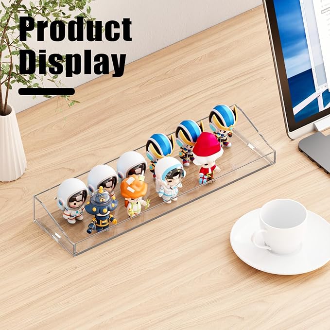 Acrylic Shelves for Bathroom Storage, 15" Floating Shelves Wall Organizer for Perfume, Make up, Skincare, Kids Bookshelf for Bedroom, Nursery, Living Room Decor, Clear, 6 Pack