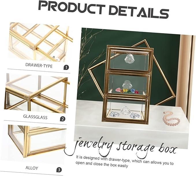Jewelry Storage Box Small Drawer Organizer Makeup Desktop Stationery Container Holder Desk Storage Cosmetic Organizer Box