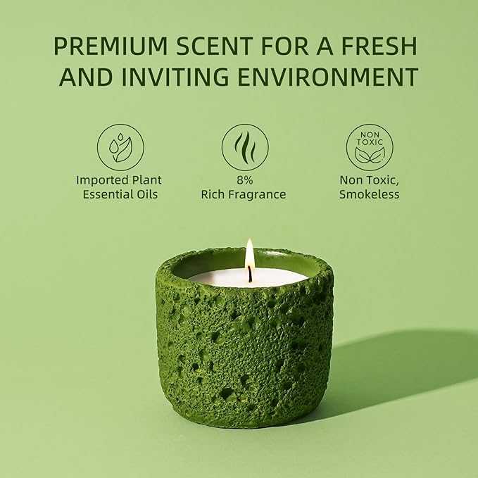 Viyffo 6oz Citronella Candle Outdoor, Small Citronella Candle Indoor, Candles for Home Scented, Non Toxic Soy, Green Ceramic Jar for Patio, Backyard Décor & Camping Gift (12+ Hours Burn)