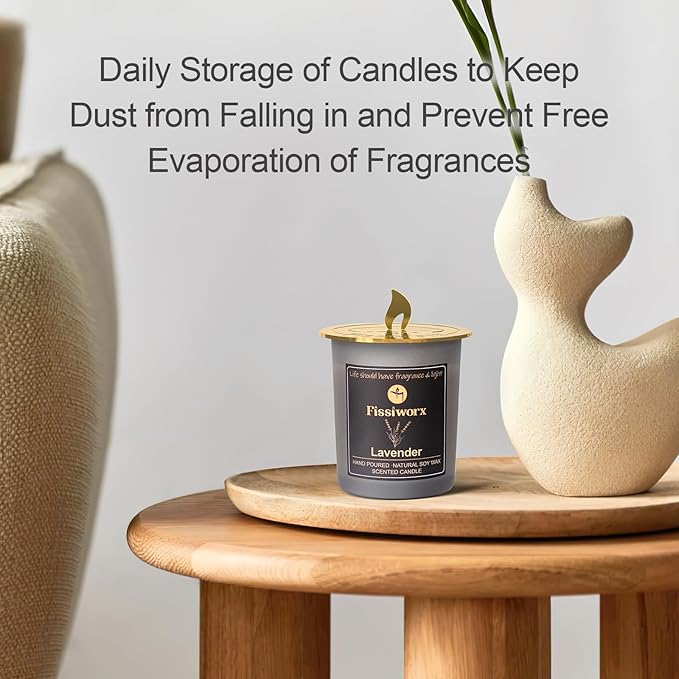FissiWorx Lavender Scented Candle with Candle Topper – Natural Soy Wax Hand-Poured – Relax and Relieve Stress – 60-Hour Long-Lasting Burn – Premium Aromatherapy Candle for Home Decor, Gifts