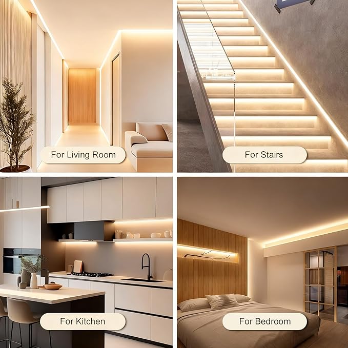 ZSLAIFU 2Pack Battery Powered LED Strip Lights, 3.28FT COB LED Light Strip, Warm LED Strip Light for Under Cabinet, Closet, Shelves, Bedroom, DIY Lighting Battery LED Strip Lights