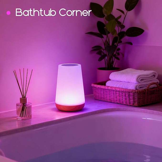 cambk Shower Waterproof Lamp for Bathroom, Rechargeable Mood Light for Inside Shower with Color Changing & Dimmable Brightness, Wireless Ambient Night Bath Lighting