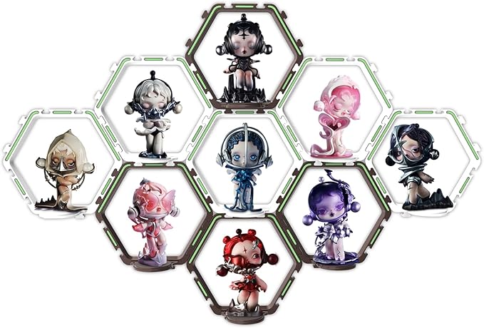YODAR 9 PCS Riser Display Shelf for Funko POP Figures Collectibles, Floating Shelves Display Ledge for Organizer and Decoration, Display Stands Showcase, Glowing at night