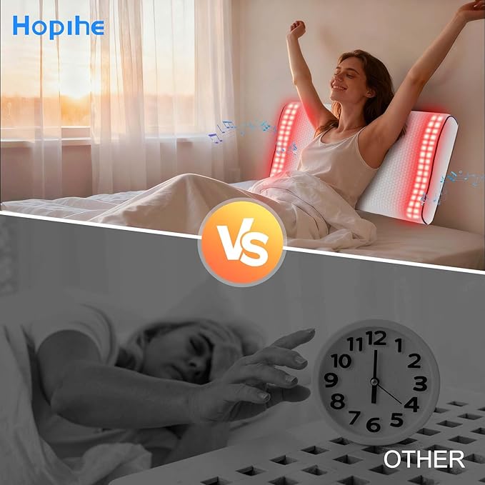 Hopihe Sunrise Pillow, Sound Machine for Sleep with Bluetooth Speaker & Sunset Simulation, Smart Pillow with Wake Up Light, Sunset Lamp, White Noise Machine for Adults Kids
