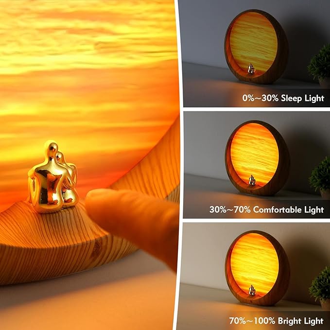 mamre Golden Sunset Lamp Gifts Idea for Anniversary Valentine’s Birthday Mother's Day Home Decoration Unique Table Lamp Gift
