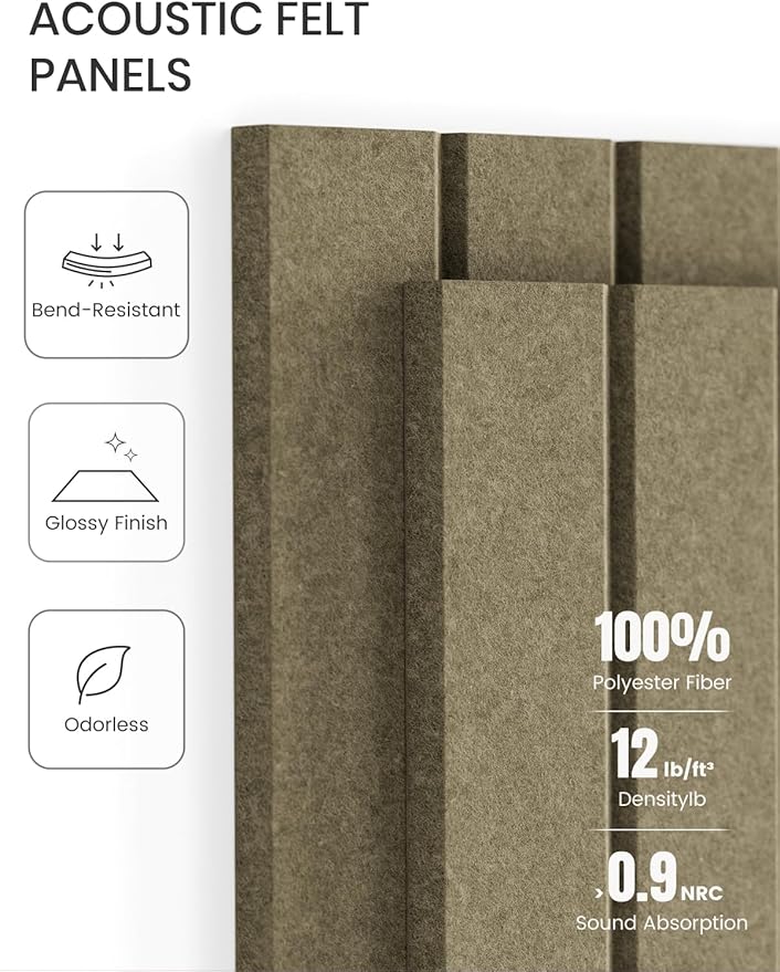 Large Felt Bulletin Board 36"x24" Cork Board Alternative - 6 Pack with 40 Safe Removable Adhesive Tabs, Cork Boards for Walls Cork Board for Home Office Classroom Pin Board-Earth Brown