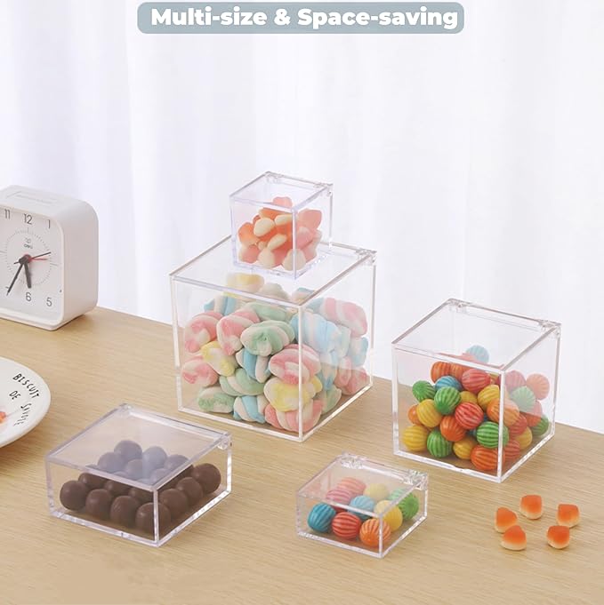 KissYou Acrylic Box with Lid Coffee Pod Holder Organizers Storage Contanier Clear Box for House and Office Birthday Wedding Graduation Party Decoration