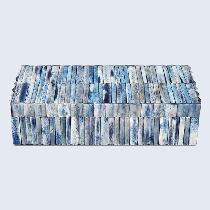 Handicrafts Home Decorative Storage Box 10x4.5 – Remote Control Holder, Jewelry Organizer, Modern Decorative Box with Lid, Boho Chic Home Décor Accent, Vintage Memory Box for Living Room Shelf Décor