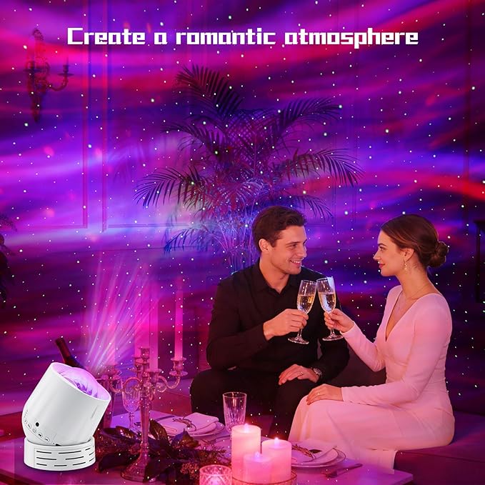 Northern Lights Projector Galaxy Projector,with Bluetooth Speaker and White Noise Star Projector, 4 Aurora Color Combinations Remote Ambient,Galaxy Light for Bedroom and Living Room Night Light