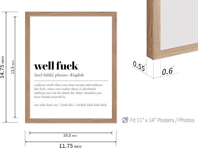 Poster Master Definition Print - Typography Poster - Dictionary Art - Minimal Gift for Men & Women - Funny Wall Decor for Dorm, Bedroom or Living Room - 11x14 Beige Framed