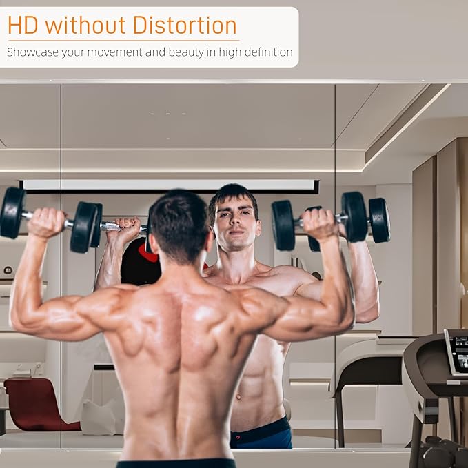 pertetey Home Gym Mirror, 2Pack 56X16 Inch Wall Mounted Large Frameless Tempered Glass Mirror, Idea for Gym, Yoga, Bedroom, Dance Studio, Living Room