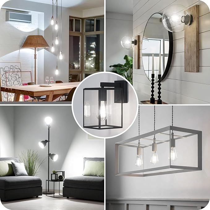 4-Pack Vintage E26 LED Edison Bulbs 100W Equivalent 1400LM High Brightness 8W ST58 LED Filament Light Bulbs 5000K Daylight White Medium Base CRI90+ Antique Clear Glass for Home Kitchen, Non-dimmable