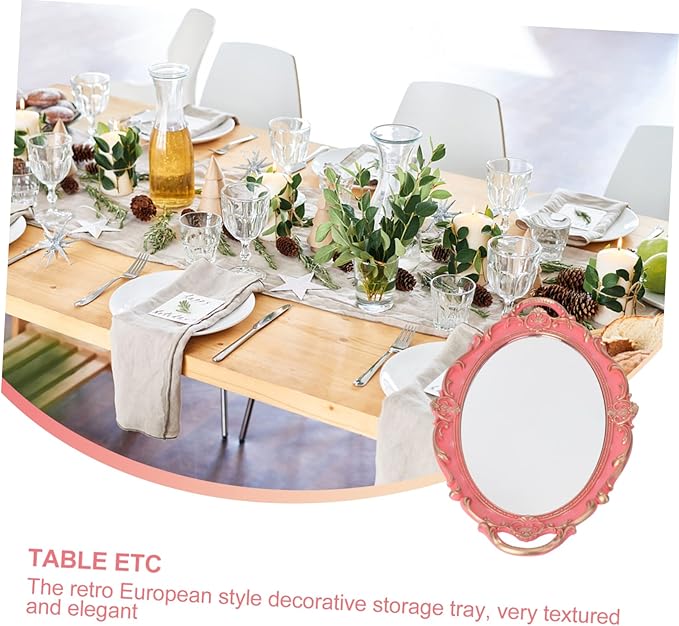 Alipis 1pc Retro Style Decorative Makeup Tray for Perfume and Cosmetics Storage Elegant Mirror Finish for Vanity Bathroom Countertop Household Organizer
