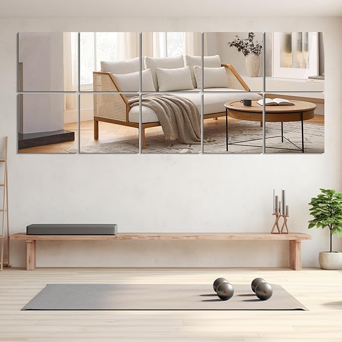 Vlush Full Length Wall Mirrors 11'' x 11'' x 10PCS Home Gym Full Body Mirror Full Length Mirror Wall Mounted Mirrors Decorative for Home Gym, Door, Bedroom & Bathroom