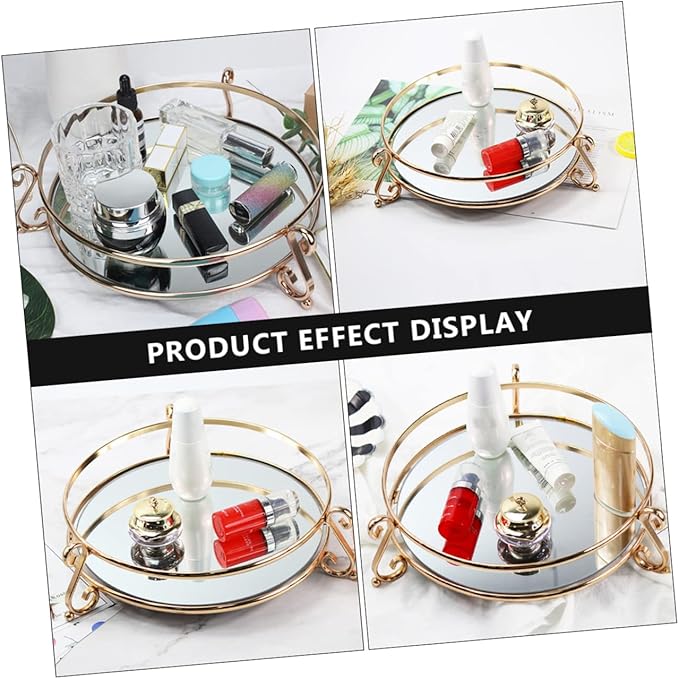 1pc Decorative Mirror Tray for Cosmetics Storage Creative Vanity Organizer for Makeup Perfume Jewelry and Home Decor for Dresser Bathroom and Special Occasions