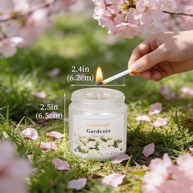 Spring Candle Set, 6 Pack Floral Scented Candles, 21 oz Soy Candles for Home Scented, Spring Gifts for Women & Men, Freesia/Rose/After Rain/Gardenia/Fresh Cut Grass/Ocean Breeze