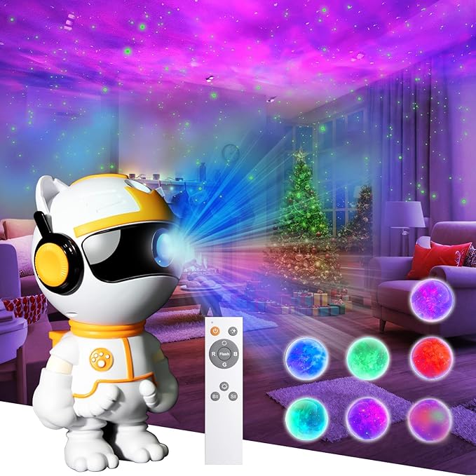 Start Projector-8 Colors Northern Light,Starry Nebula Ceiling LED Lamp, Robot Astronaut Galaxy Projetor with Remote,Galaxy Projector for Kids Room Decor Aesthetic,Star Projector for Bedroom