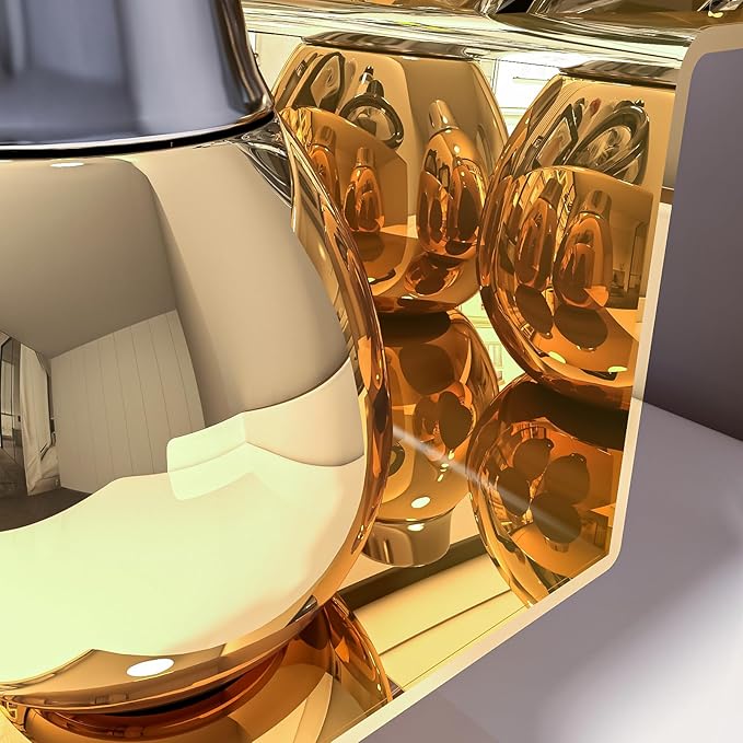 YMVV 12 IN Mirror Gold Acrylic 3 Tier Display Riser Perfume Organizer, Perfume Cologne Organizer Holder, Pops Toy Figures, Clear Cupcake Riser, Dessert Shelf