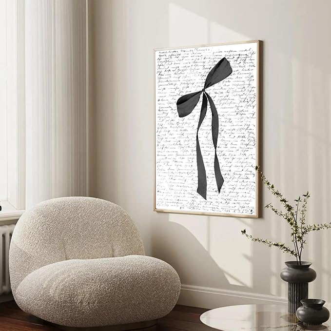 3Pcs Fashion Black White Lips And Cherry Canvas Wall Art Vintage Girl Funky Aesthetic Bow Wall Decor Ma Cherie Dark Coquette Posters Prints for Neutral Preppy Apartment Girl Room16x24in Unframed (poster, 16x24inx3pcs)