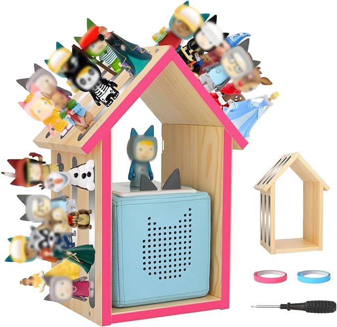 for Tonies Box Shelf Magnetic House Storage Shelf, Compatible with Tonie Box 1/2 Player Character Tonies Figures Characters for Children Room, Wall-Mounted and Desktop Placement