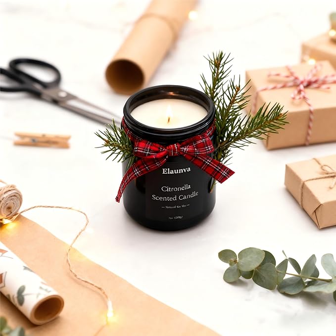 Outdoor Citronella Candles,7 oz (200g) Natural Soy Wax Candles,Aromatherapy Candles for Home Decor & Relaxation,Relaxing Gift for Men & Women,Must-Have for Spring Summer Outdoor Activities