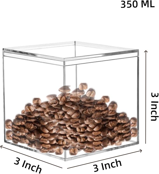 KissYou Acrylic Box Clear Box with Lid Acrylic Square Cube for Display Small Storage Box Birthday Graduation Party Decoration Candy Box