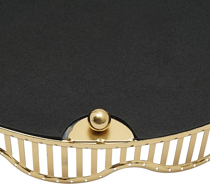 Mirrored Tray, Metal Decorative Gold Mirror Tray, Centerpieces Perfume Holder Decorative Organizer Curve Storage Makeup Bathroom Tray Home Vanity for Dresser Coffee Bathroom Living Room