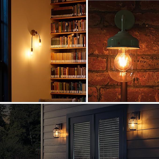 Energetic Dimmable A19 LED Edison Light Bulb, 12W Equivalent 100W, 1600LM High Brightness, 2700K Soft White, Clear Antique LED Filament Bulb for Home, Bathroom, E26 Standard Base, 6-Pack