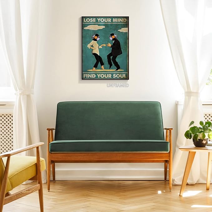 Vintage Classic Movie posters for room aesthetic Spiritual Quotes Lose Your Mind Find Your Soul Canvas Wall Art Cool Music Dance Wall Decor Painting for Bedroom 12x16in Unframed