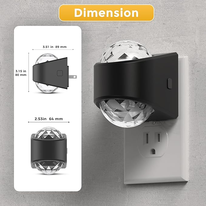 L LOHAS LED Night Lights Plug into Wall 2 Pack,Night Light for Kids with Dusk to Dawn Sensor,5000K Daylight White Projector Light for Kids Playroom Home Theater Party