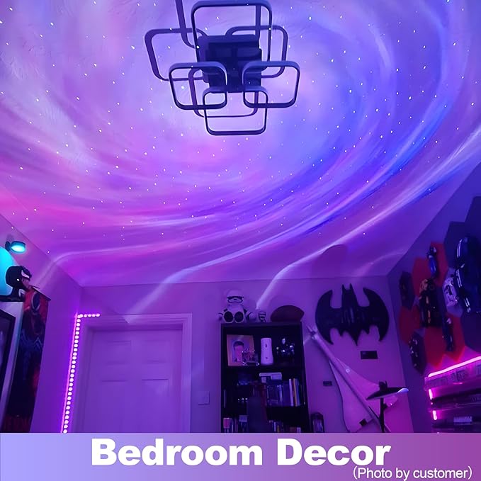 Larger Coverage Area Galaxy Projector,with Changing Galaxy Shapes Star Projector,Night Light with Bluetooth Speaker,White Noise,Teen Girl Gifts Trendy Stuff, Star Lights for Ceiling,Bedroom Decor