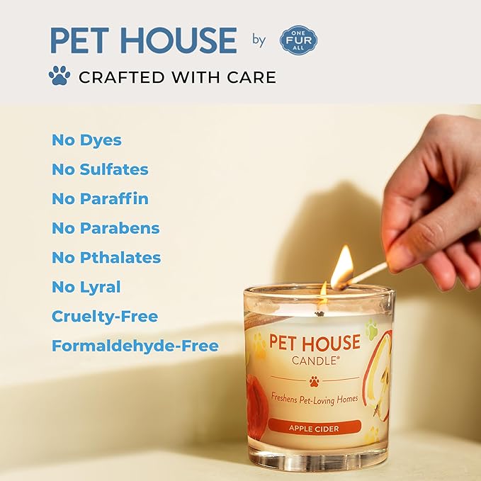Pet House Candles, Plant-Based, Long Lasting, Clean Burning Scented Candles for Pet Odor - Lilac Garden, 2 Pack