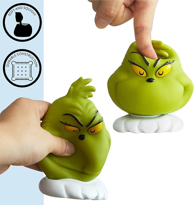 Grinch Dr.Seuss Squishy Night Light 6" Soft LED Mood Lamp for Christmas Decor, Kids Bedrooms, Collectors & Gift Giving