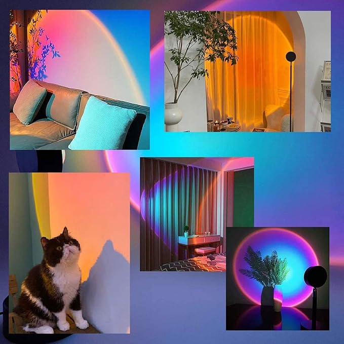 Sunset lamp Projector Sunset lamp Sunset Light, Dawn Light, Photography Atmosphere Light, Various Styles, Suitable for Living Room and Bedroom /336