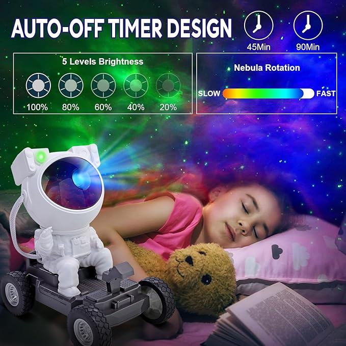 Astronaut Space Man Buddy Projector, 360° Star Projector Galaxy Nebula Light Sky LED Night Light Space Starlight Spaceman Lamp Gift for Kids Adults Bedroom Ceiling Room Decor
