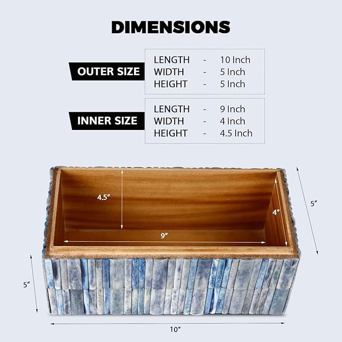 Handicrafts Home Decorative Organizer Box 10x5 – Large Keepsake Box with Lid, Modern Decorative Storage Box, Bohemian Coffee Table Décor, Jewelry & Memory Box, Decorative Accent Box for Home Décor
