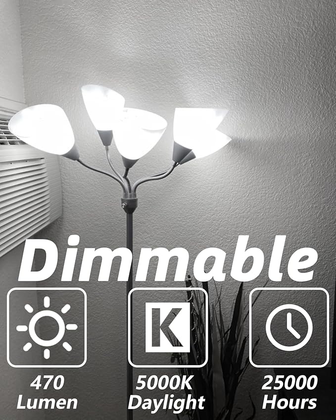 CYLYT E12 Chandelier Bulb 40 watt Equivalent, Dimmable LED Candelabra Light Bulbs 4W, 5000K Daylight 470 Lumen Lightbulbs, CA11, UL Listed, Pack of 12