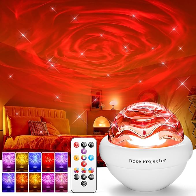 PIKOY Rose Birthday Gifts for Women Flower Lamp with 11 Mixed+4 Solid Colors, Dimmable Mothers Day Gifts for Mom, Sunset Lamp Ambient Lighting with Remote, Aurora Light Projector for Bedroom Teen Girl